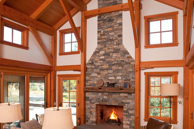 Family room - traditional family room idea in Boston
