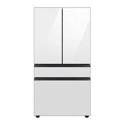 Samsung Bespoke 23 Cu. Ft. French Door Refrigerator with Beverage Center - White Glass Panels Included - Refrigerators