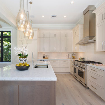 Cream Transitional Kitchen - Gulfstream, FL