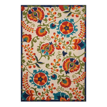 Aloha Multicolor 8 ft. x 11 ft. Floral Contemporary Indoor/Outdoor Area Rug