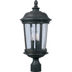 Maxim Lighting International - Dover Cast 3-Light Outdoor Post Lantern - Create a welcoming exterior with the Dover Cast Outdoor Post Lantern. This 3-light lantern is finished in a unique color with glass shades and shines to illuminate your home's landscaping. Hang this lantern with another (sold separately) to frame your front door.
