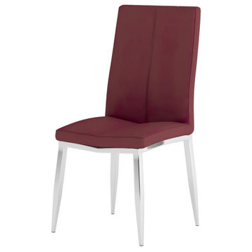 Curved Back Side Chair  - Set Of 4, Red
