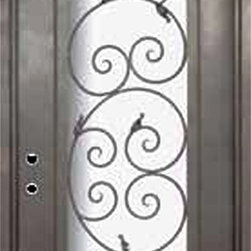 Orvieto 42x96 Forged Iron Single Door 14 Gauge Steel - Front Doors