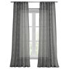 Vega Patterned Linen Sheer Curtain, Vega Charcoal, 50"x108"