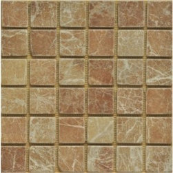 2x2 Rojo Alicante Marble Mosaic Tumbled - Home Accessories & Decor