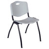 72 x 24 Kee Training Table- Grey/ Chrome & 2 'M' Stack Chairs- Grey