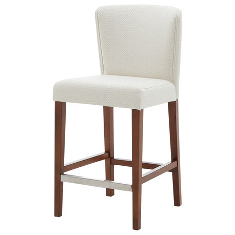 Albie KD Fabric Counter Stool, Cream