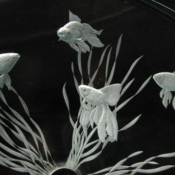 engraved goldfish sink