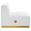 Modway Conjure Channel Tufted Performance Velvet Armless Chair in Gold/White