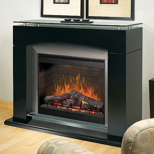 Electric Fireplace Mantel Packages Dimplex - Laguna Black Contemporary Electric Fireplace - SOP-285-B - Indoor Fireplaces - Electric Fireplace Mantel Packages