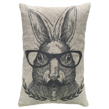 Bunny Linen Pillow, 18"x12"