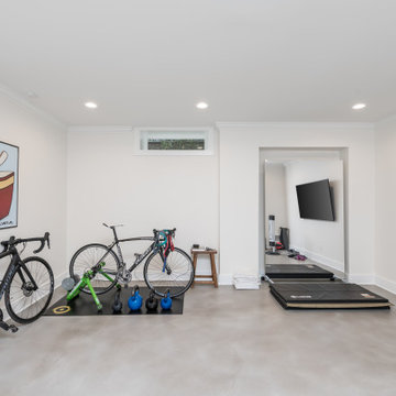 Basement with Exercise Room and Wet Bar - Atlanta