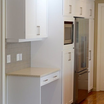 Cabinet Refacing Done in Maple With a Satin White Finish