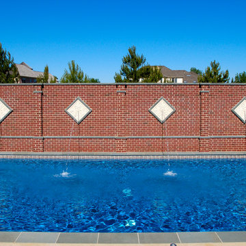 Long Grove, IL Swimming Pool with Raised Wall Water Feature