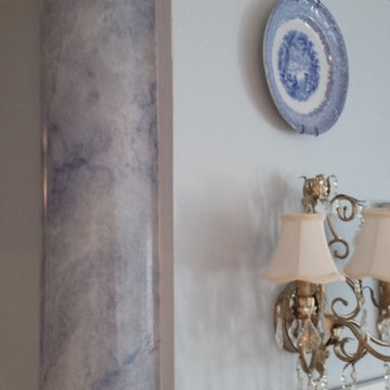 Faux Marble Half Round Columns...In the hue of blue.