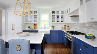 Cool Blue Transitional Kitchen