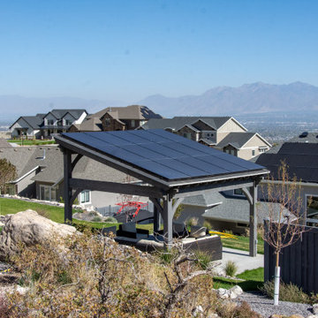 Timber Frame Pavilion w/Solar Panels & Integrated Power Posts