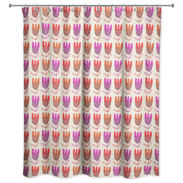 Modern Floral Pattern 71x74 Shower Curtain