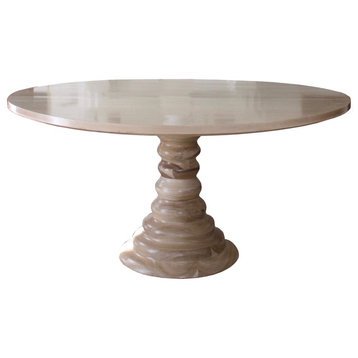 Amelia Round Wooden Dining Table, 60" Diameter