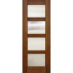 Knockety - Continental 4 Lite Mahogany Door, Canyon Brown, Right Hand in-Swing - Available in Charcoal and Canyon Brown