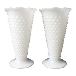 Milk Glass Vases (2) - SOLD - Vases