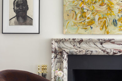 Minimalist living room photo in New York