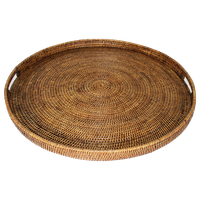 Rattan Tray With  Handle Round 26"