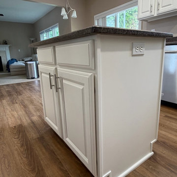 White Kitchen Cabinet Refinishing with Grain Filling – Fairport
