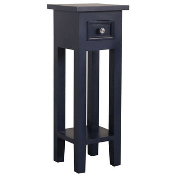 Modern Farmhouse Single Drawer Square Accent Table for Lamps or Plants 4 Wood