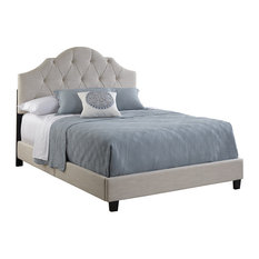 Right 2 Home All-N-One Fully Upholstered Tufted Saddle Queen Bed
