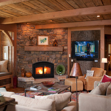 Hybrid Timber Frame Home on the Chain O' Lakes Miner Lake