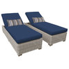 Coast Chaise Set of 2 Outdoor Wicker Patio Furniture Navy