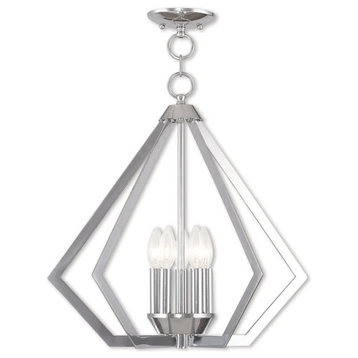 Livex Lighting 40925 Prism 5 Light 20"W Taper Candle Style - Polished Chrome