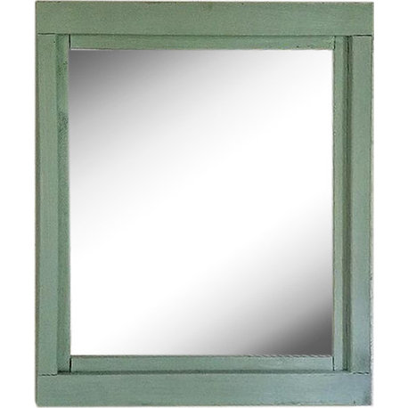 Farmhouse Vanity Mirror Painted, Avocado Green, 42"x30"