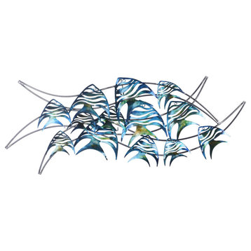 Reflecting Fish Alternative Iron Wall Art Cut Out Metallic Fish