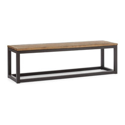 Civic Wood and Metal Bench - Indoor Benches