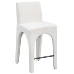 Meridian Furniture - Gramercy Linen Textured Fabric Stool, Cream - Give your kitchen counter or home bar a makeover with these cream Gramercy linen textured fabric bar/counter stools. Rich cream linen textured fabric upholstery feels comfortable to the touch, helping ensure that these stools quickly become everyone's favorite seat. The arched iron inner frame complements the pair's art deco look, while the low-back design ensures an inviting seating experience. With a convenient footrail for resting your feet, these stools offer both style and practicality.
