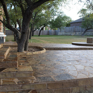 Get rid of your builder grade patio and extend it with a fire pit