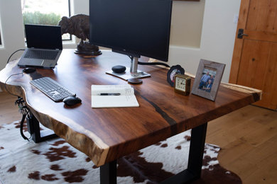 Inspiration for a rustic home office remodel in Phoenix