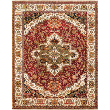 Pasargad Agra Collection Hand-Knotted Lamb's Wool Area Rug, 8'x10'