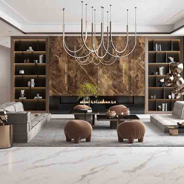 Illusion Brown Sintered Stone for Living Room