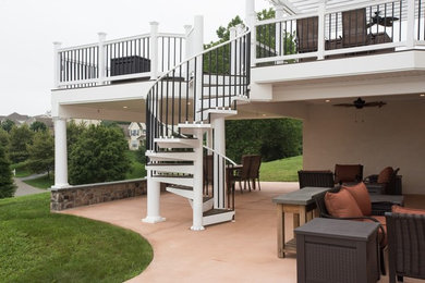 Inspiration for a large modern backyard deck remodel in Philadelphia