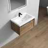 Aurora 30'' Wall Mounted Modern Bathroom Vanity, White Oak