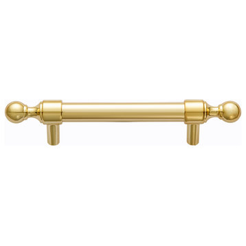 Utopia Alley Cabinet Pull, 3.75"/5" center to center, Gold, 3.75"