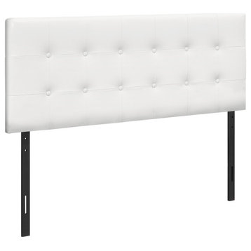 Bed, Headboard Only, Full Size, Bedroom, Upholstered, Pu Leather Look, White