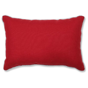 Christmas Star Topped Trees Lumbar Pillow  Red