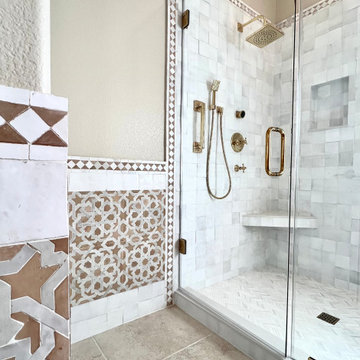 The Subtle Variations in Tile, Stone & Wood Create Depth & Cohesion