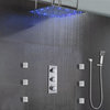 24" Ceiling Shower Rain Head Set With Shower Body Jets