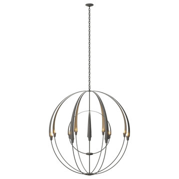Double Cirque Large Scale Chandelier, Natural Iron Finish
