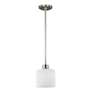 9.5W 1 LED Mini Pendant - 5.5 inches wide by 6.38 inches high Brushed ...